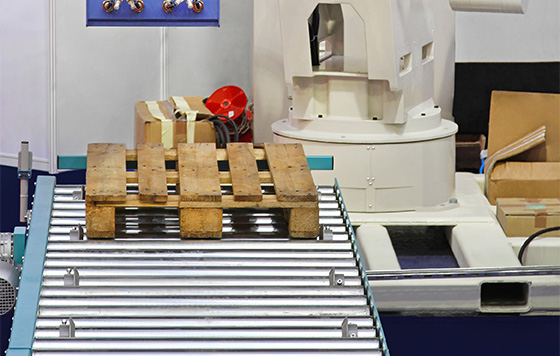 palletizer in custom warehouse